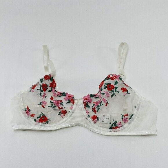 Unbranded Other - Sexy Romantic Bra See Through Underwear Size S Flower Laced Wired Underwire Red